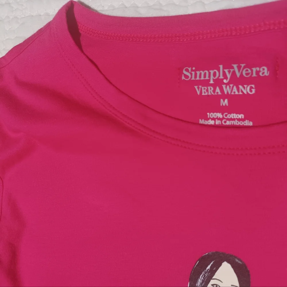 Simply Vera Vera Wang Fuchsia Graphic Tee - Picture 2 of 4